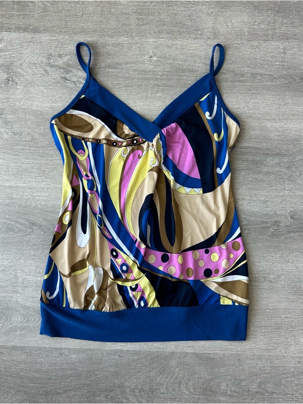 Vintage Y2K Suzy tank top with abstract print USA